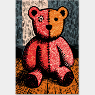 Classic Teddy Bear | A Nostalgic Childhood Toy Posters and Art