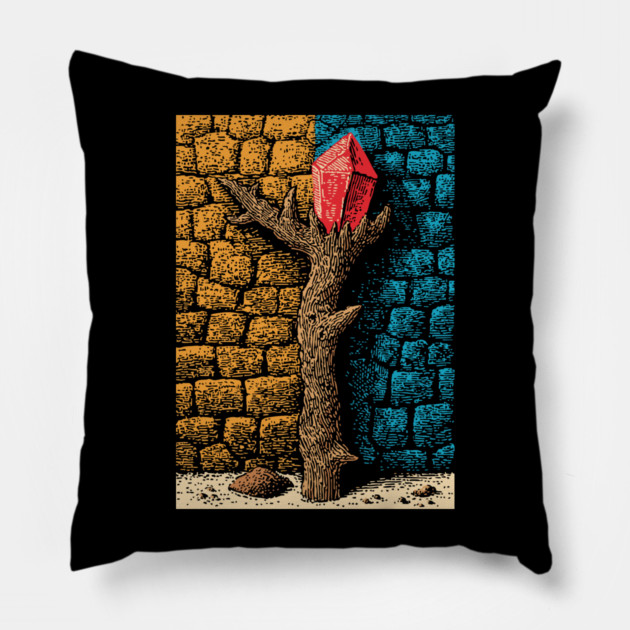 Magic Healing Crystal | A Witchy Nature Talisman Pillow by TuncGK