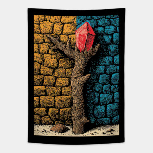 Magic Healing Crystal | A Witchy Nature Talisman Tapestry