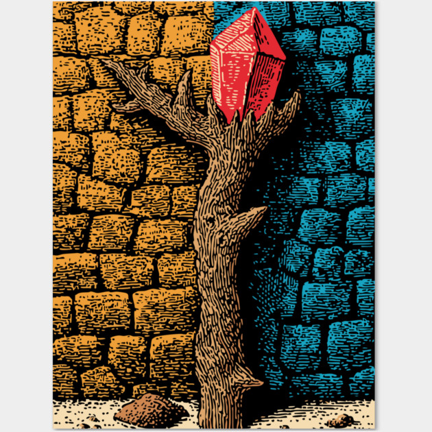 Magic Healing Crystal | A Witchy Nature Talisman Wall Art by TuncGK