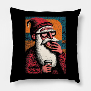 Cool Hipster Santa | A Modern Christmas Vibe Pillow