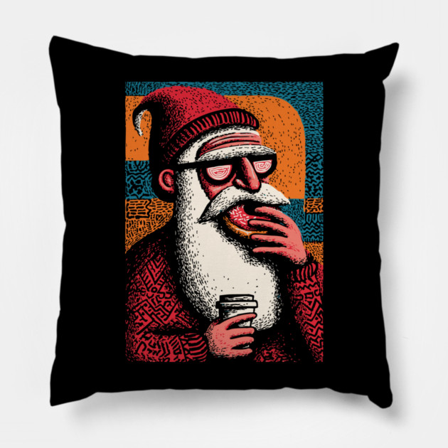 Cool Hipster Santa | A Modern Christmas Vibe Pillow by TuncGK