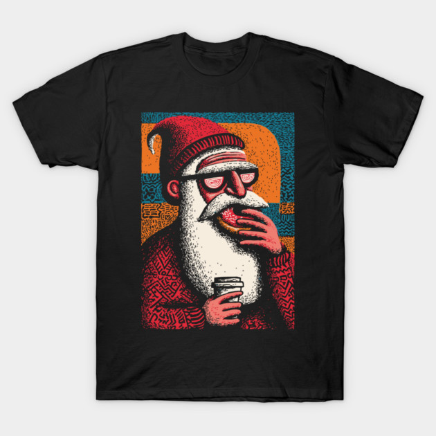 Cool Hipster Santa | A Modern Christmas Vibe T-Shirt by TuncGK
