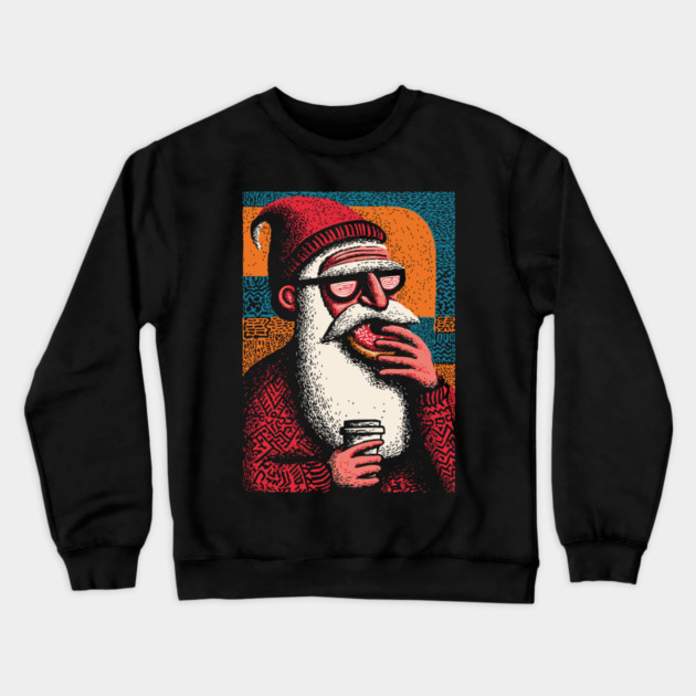 Cool Hipster Santa | A Modern Christmas Vibe Crewneck Sweatshirt by TuncGK