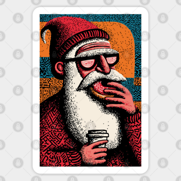 Cool Hipster Santa | A Modern Christmas Vibe Sticker by TuncGK