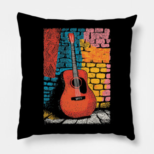 Acoustic Guitar Art | The Folk Singer's Companion Pillow