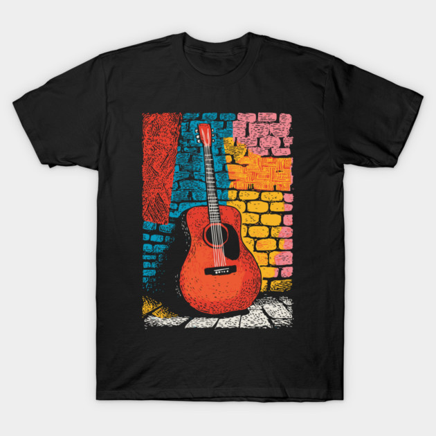 Acoustic Guitar Art | The Folk Singer's Companion T-Shirt by TuncGK