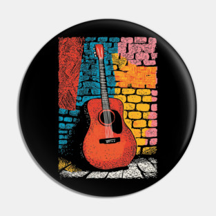 Acoustic Guitar Art | The Folk Singer's Companion Pin