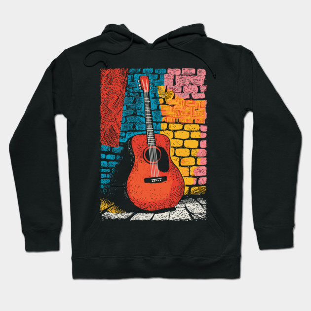 Acoustic Guitar Art | The Folk Singer's Companion Hoodie by TuncGK