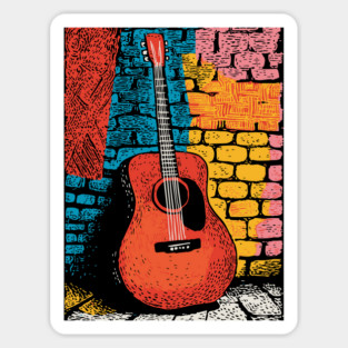 Acoustic Guitar Art | The Folk Singer's Companion Magnet