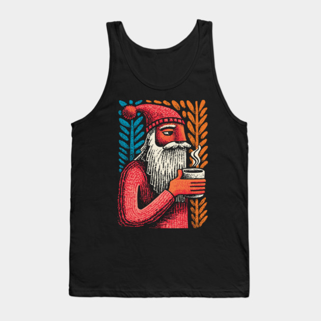 Cool Santa Coffee Break | Funny Christmas Santa Tank Top by TuncGK