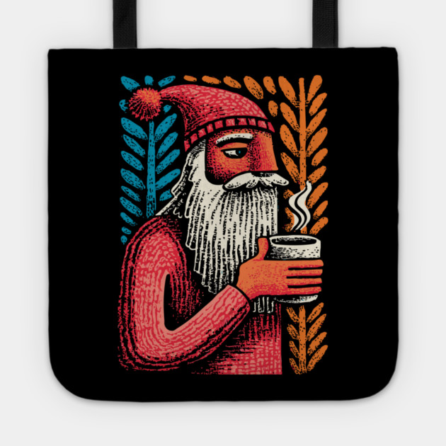 Cool Santa Coffee Break | Funny Christmas Santa Tote by TuncGK