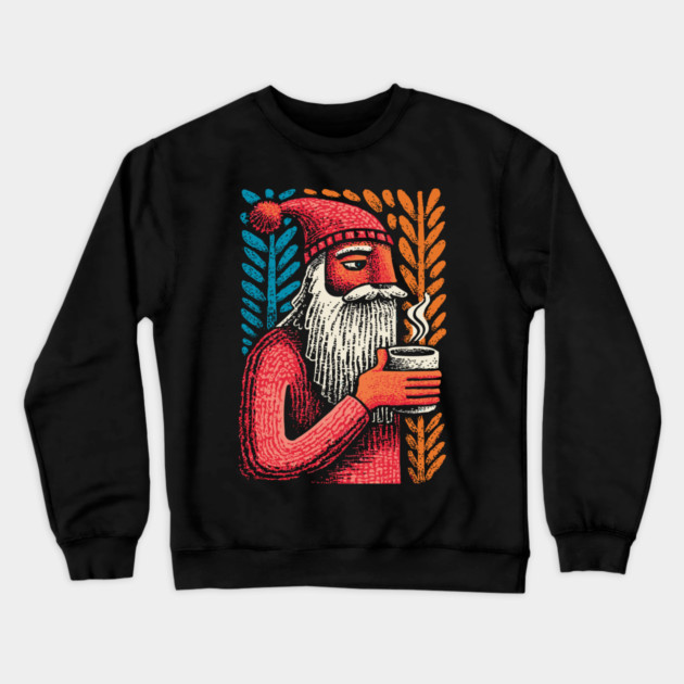 Cool Santa Coffee Break | Funny Christmas Santa Crewneck Sweatshirt by TuncGK