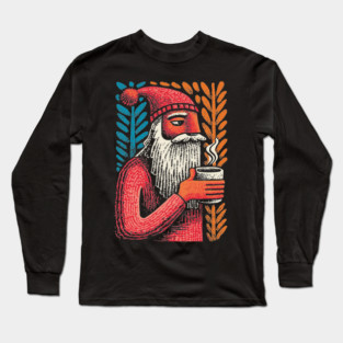 Cool Santa Coffee Break | Funny Christmas Santa Long Sleeve T-Shirt