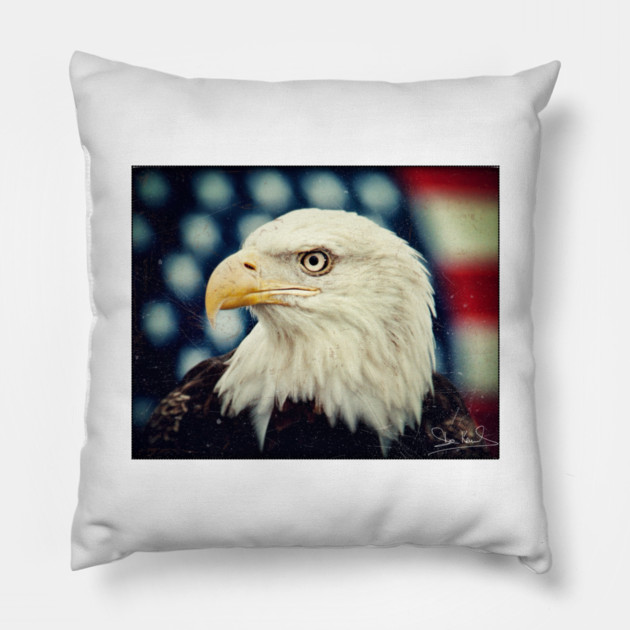 Bald Eagle - Freedom and Power - Patriotic Symbol Pillow by Art2Wear