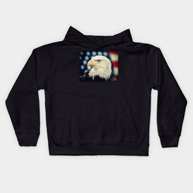 Bald Eagle - Freedom and Power - Patriotic Symbol Kids Hoodie by Art2Wear