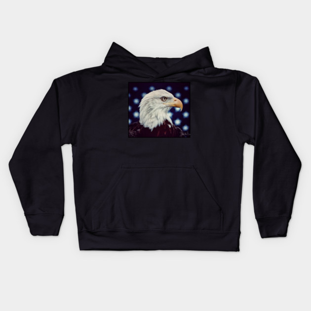 Eagle Symbol of Freedom, Majestic Bird Image Kids Hoodie by Art2Wear
