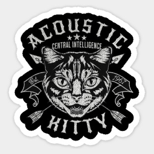 Acoustic Kitty CIA Inspired Retro Spy Cat Emblem Art Design Magnet