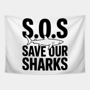 S.O.S Save Our Sharks Tapestry