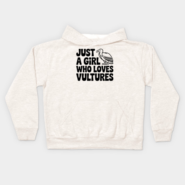 Just a Girl Who Loves Vultures Kids Hoodie by Frank Ring