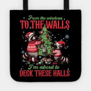From The Windows To The Walls... Christmas  Raccoons Tote