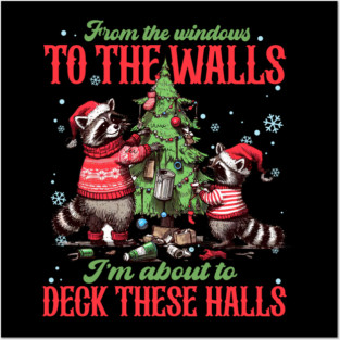 From The Windows To The Walls... Christmas  Raccoons Posters and Art