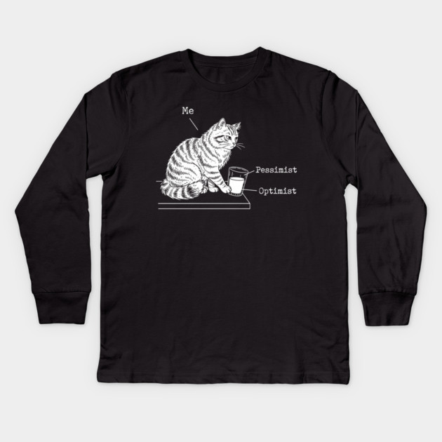 Optimist, Pessimist and Me Kids Long Sleeve T-Shirt by CreativeSage