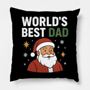 World's Best Dad Christmas Fatherhood Gift Pillow