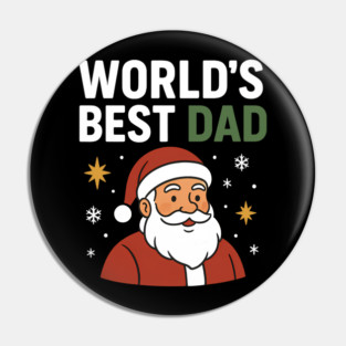 World's Best Dad Christmas Fatherhood Gift Pin