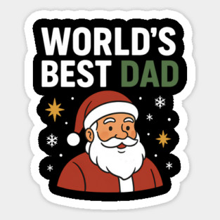 World's Best Dad Christmas Fatherhood Gift Sticker