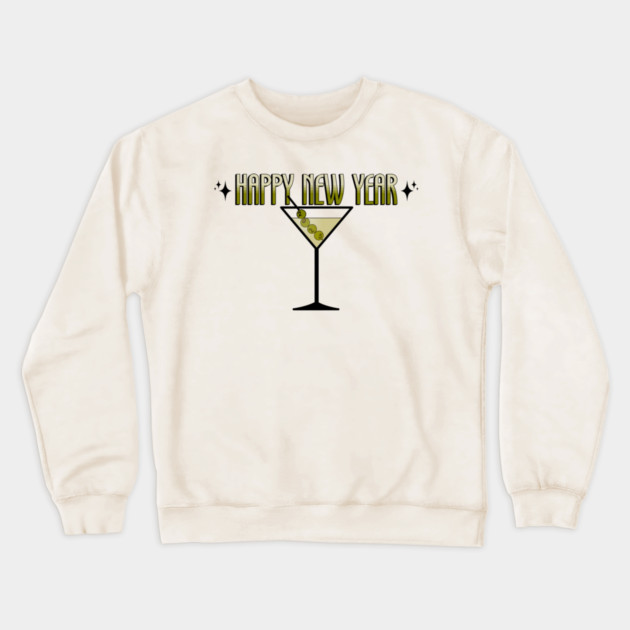 Retro Martini 2025 Happy New Years Crewneck Sweatshirt by HolidayBug