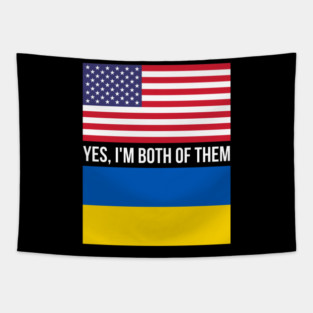 Half American Half Ukrainian Tapestry