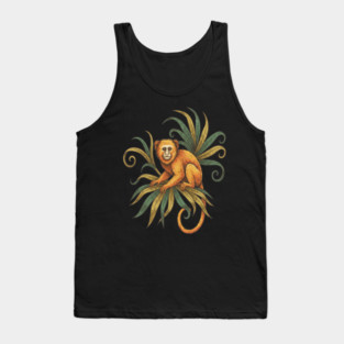 Golden Tamarin with Tropical Plants Tank Top