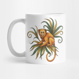 Golden Tamarin with Tropical Plants Mug