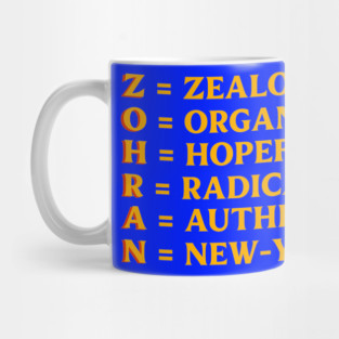 Zohran Name Acrostic – Zealous Organizing Hopeful Radical Authentic New-Yorker Mug