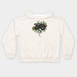 Rat Snake with Woodland Florals Kids Hoodie