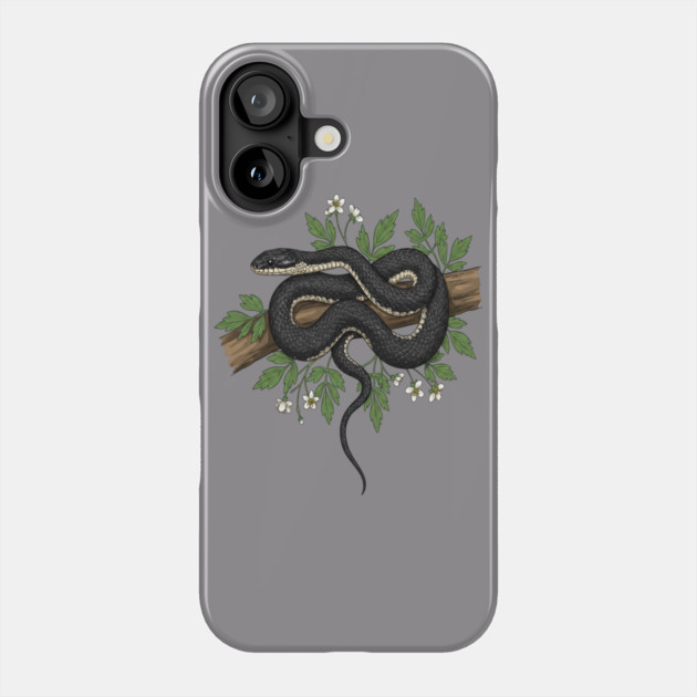 Rat Snake with Woodland Florals Phone Case by BirdsnStuff