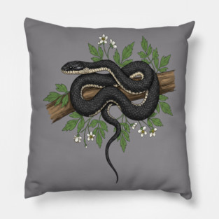 Rat Snake with Woodland Florals Pillow