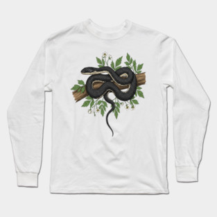 Rat Snake with Woodland Florals Long Sleeve T-Shirt