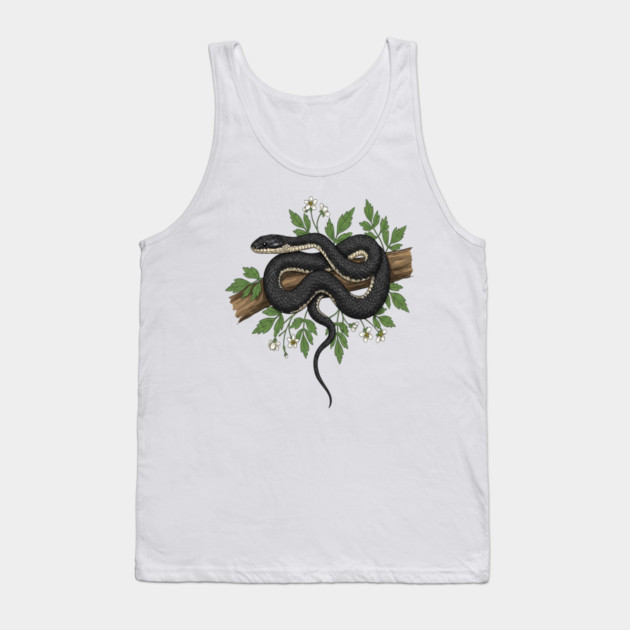 Rat Snake with Woodland Florals Tank Top by BirdsnStuff
