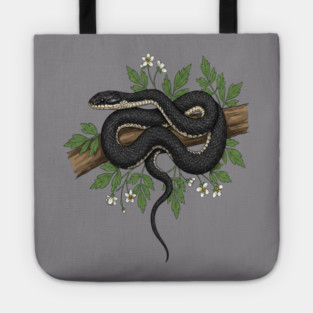 Rat Snake with Woodland Florals Tote