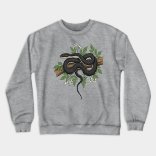 Rat Snake with Woodland Florals Crewneck Sweatshirt