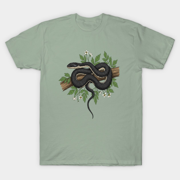 Rat Snake with Woodland Florals T-Shirt by BirdsnStuff