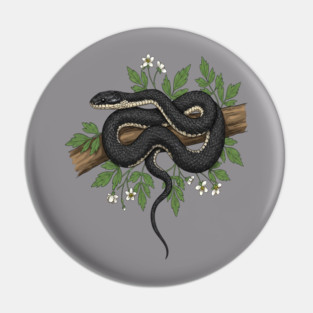 Rat Snake with Woodland Florals Pin