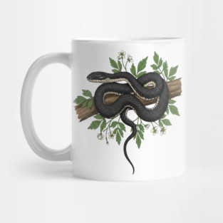 Rat Snake with Woodland Florals Mug