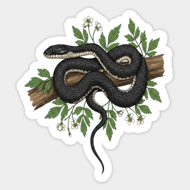 Rat Snake with Woodland Florals Magnet by BirdsnStuff