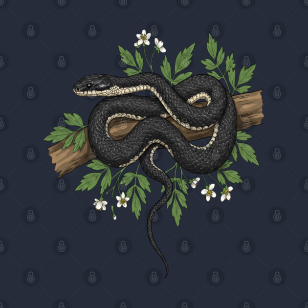 Rat Snake with Woodland Florals by BirdsnStuff