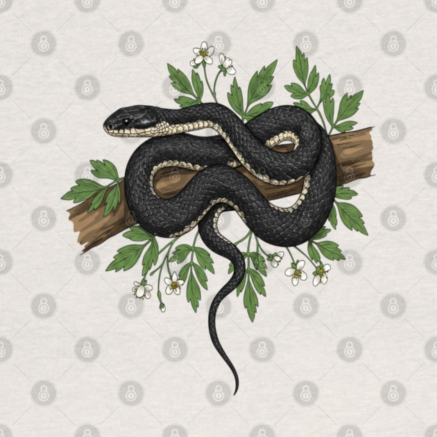 Rat Snake with Woodland Florals by BirdsnStuff