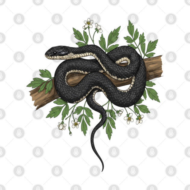 Rat Snake with Woodland Florals by BirdsnStuff