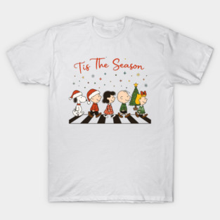 Tis The Season Peanuts Gang Christmas cartoon T-Shirt